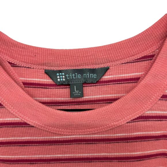 Title‎ Nine Racerback Tank Striped Adventure Awaits Summer Top Size L - Picture 4 of 6